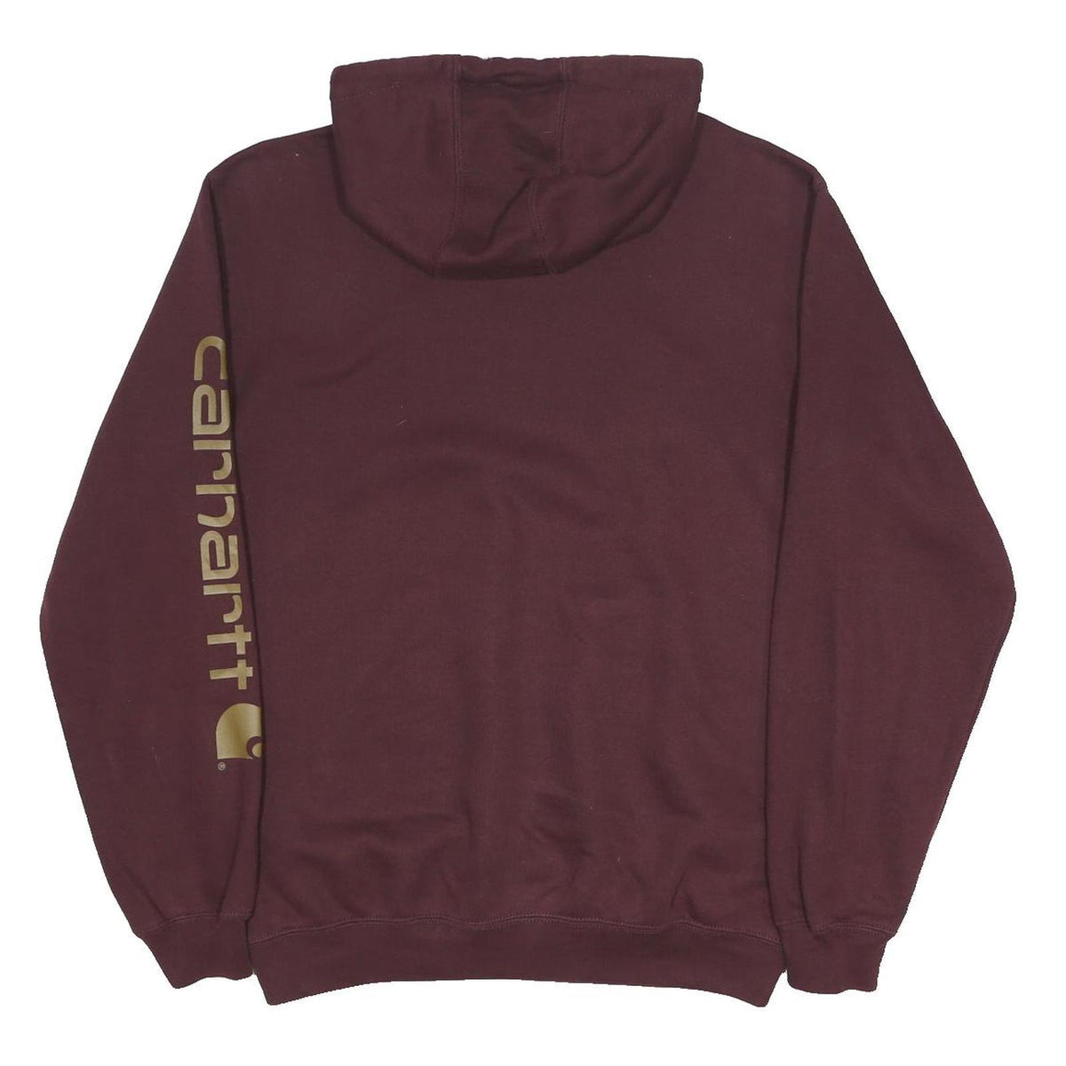 CARHARTT Mens Maroon Hoodie S Cotton Blend Logo Print Pullover Sweatshirt