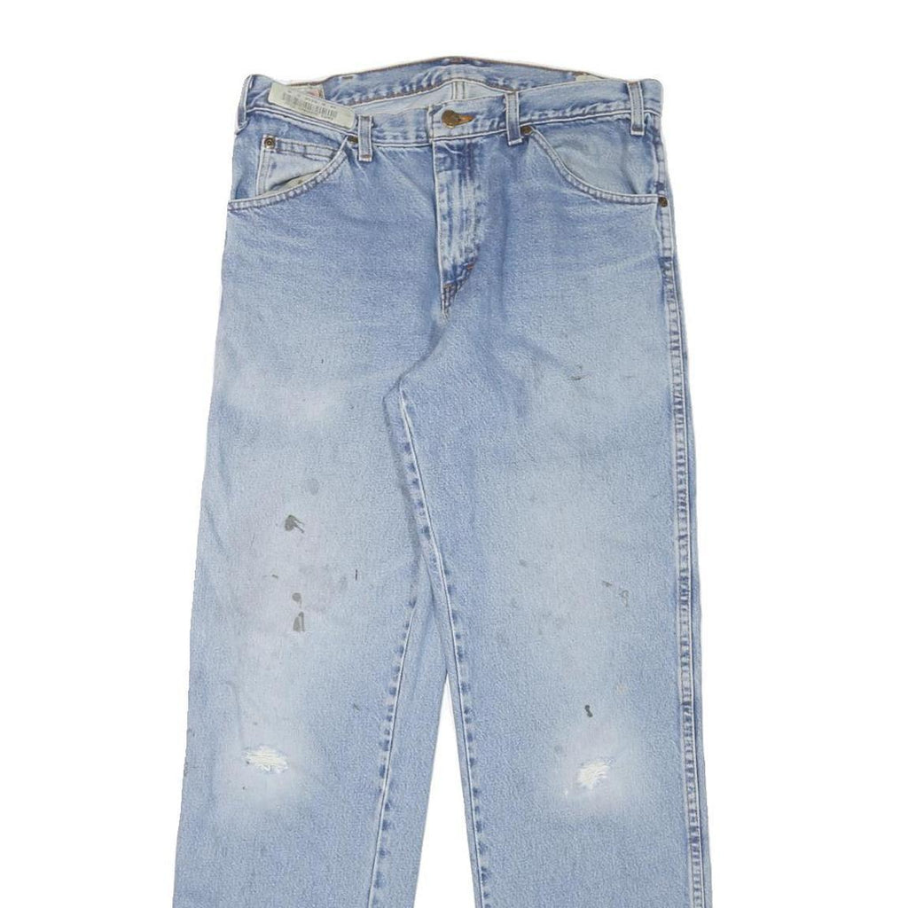 DICKIES Mens Regular Fit Denim Jeans Light Blue W32 L32 Zip Pockets Casual