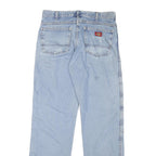 DICKIES Mens Regular Fit Denim Jeans Light Blue W32 L32 Zip Pockets Casual