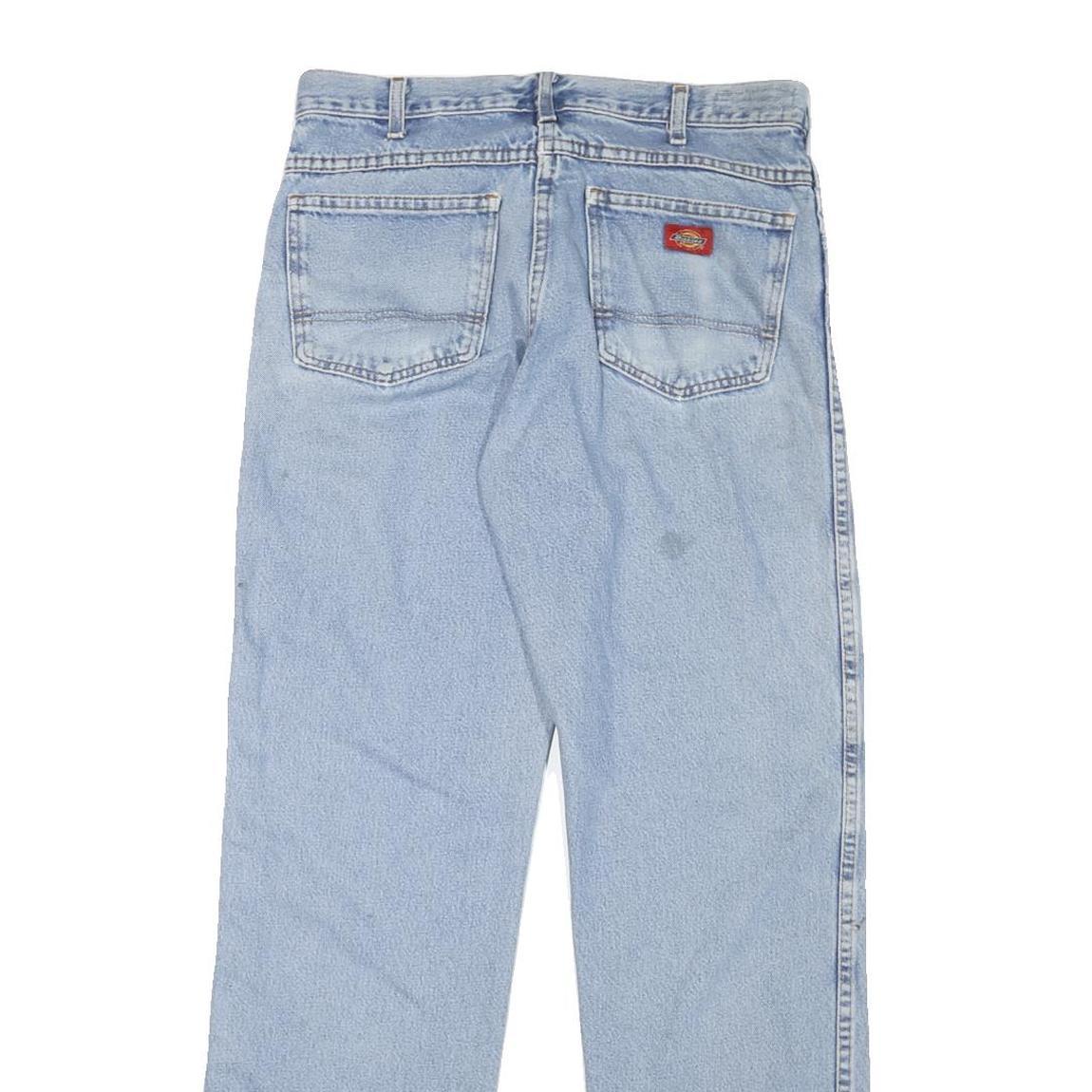 DICKIES Mens Regular Fit Denim Jeans Light Blue W32 L32 Zip Pockets Casual