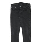 LEVI'S Womens Slim Black Denim Jeans W28 L29 Cotton Blend Zip