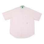 TOMMY HILFIGER Mens Pink & White Striped Shirt XL Button-Down Short Sleeve