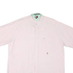 TOMMY HILFIGER Mens Pink & White Striped Shirt XL Button-Down Short Sleeve