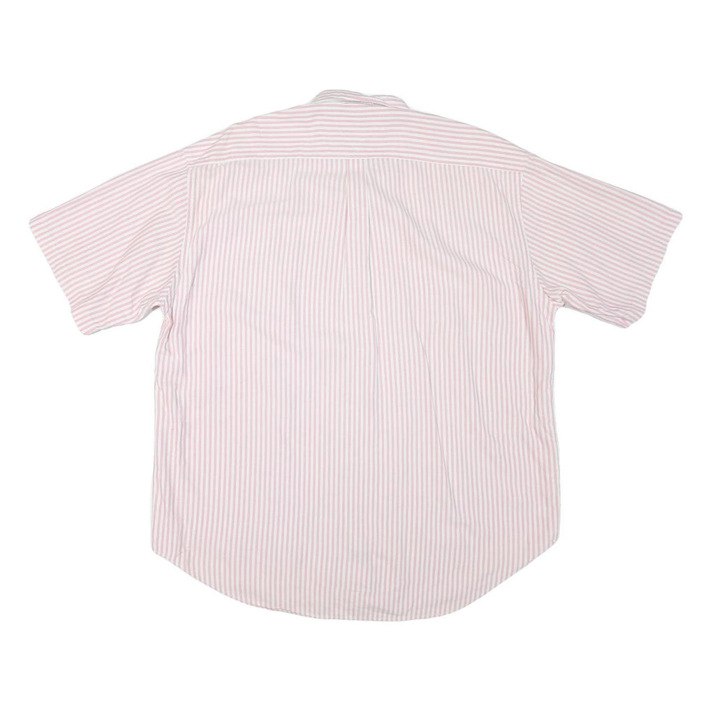TOMMY HILFIGER Mens Pink & White Striped Shirt XL Button-Down Short Sleeve