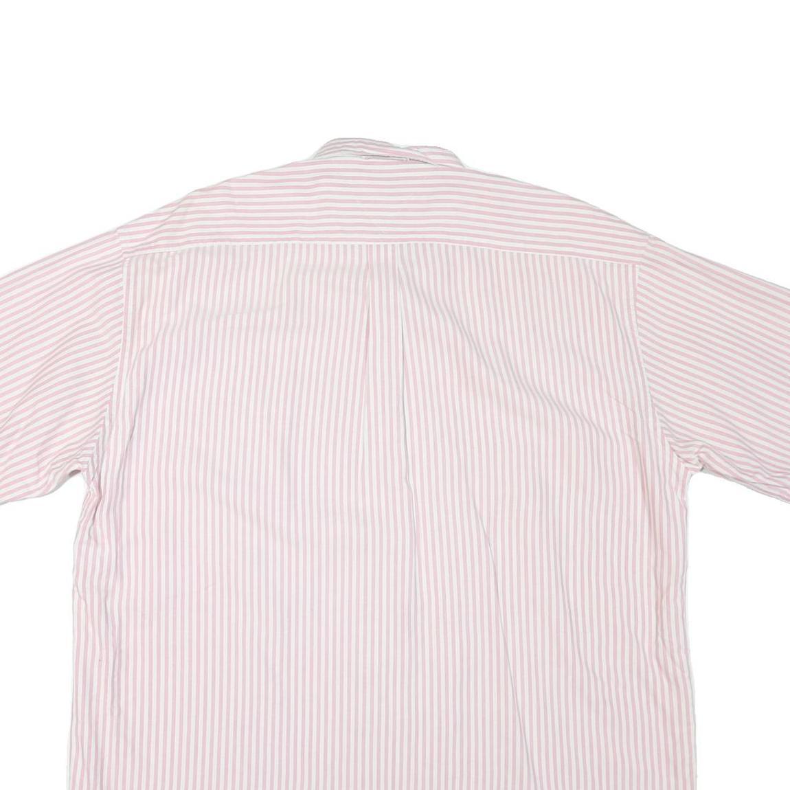 TOMMY HILFIGER Mens Pink & White Striped Shirt XL Button-Down Short Sleeve
