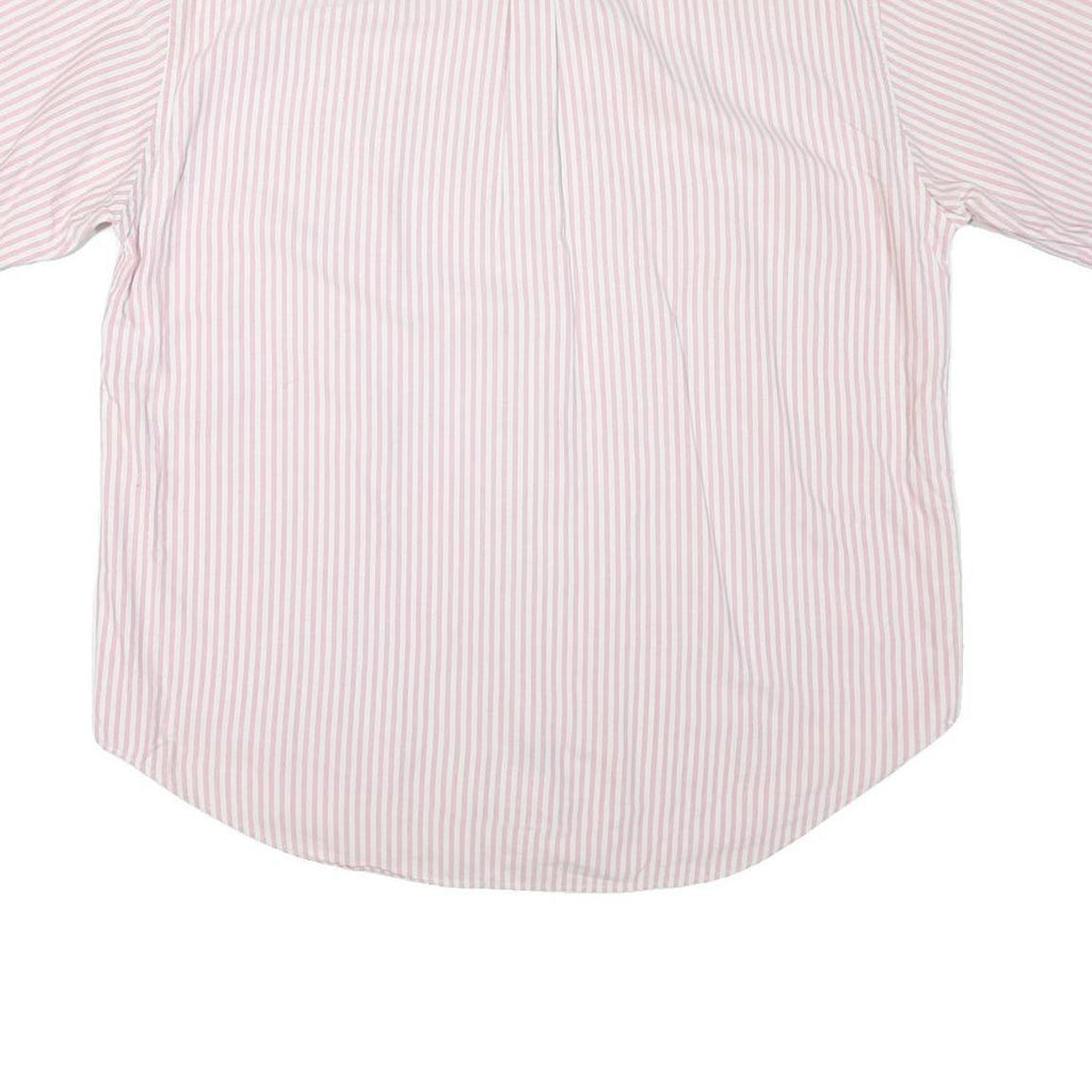 TOMMY HILFIGER Mens Pink & White Striped Shirt XL Button-Down Short Sleeve