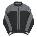 TOMMY HILFIGER Mens Black & Grey Colourblock Track Jacket XS Cotton Blend Zip