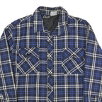 GKSII Mens Blue Black & White Check Cotton Blend Button Jacket L Casual Style