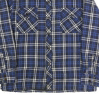 GKSII Mens Blue Black & White Check Cotton Blend Button Jacket L Casual Style