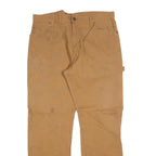 DICKIES Mens Cotton Blend Brown Regular Fit Straight Leg Trousers W36 L32