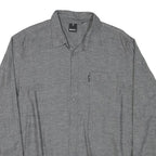 BENCH Mens Grey Cotton Blend Shirt XL Casual Button Front Pocket Long Sleeve