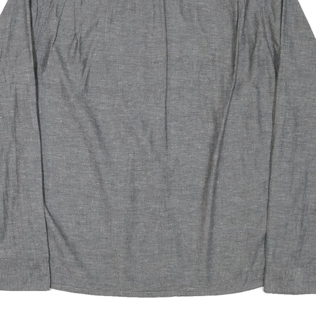 BENCH Mens Grey Cotton Blend Shirt XL Casual Button Front Pocket Long Sleeve