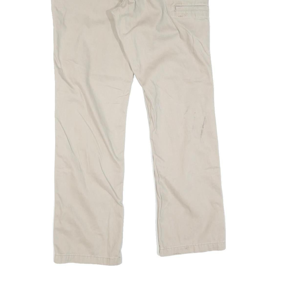 CARHARTT Mens Regular Fit Beige Cotton Trousers W32 L32 Workwear Casual Zip