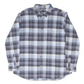 CARHARTT Mens Blue Grey Check Shirt 2XL Cotton Blend Long Sleeve Button Pocket