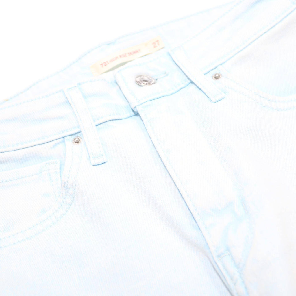 LEVI'S 721 Womens Jeans Light Blue Slim Skinny Denim W27 L28 Zip Cotton Blend