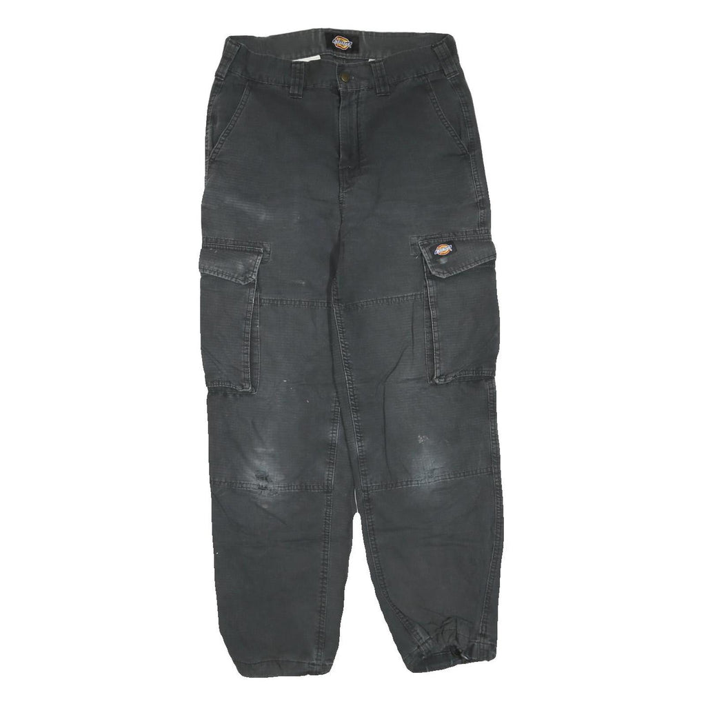 DICKIES Mens Cotton Blend Black Regular Cargo Trousers W30 L29 Workwear