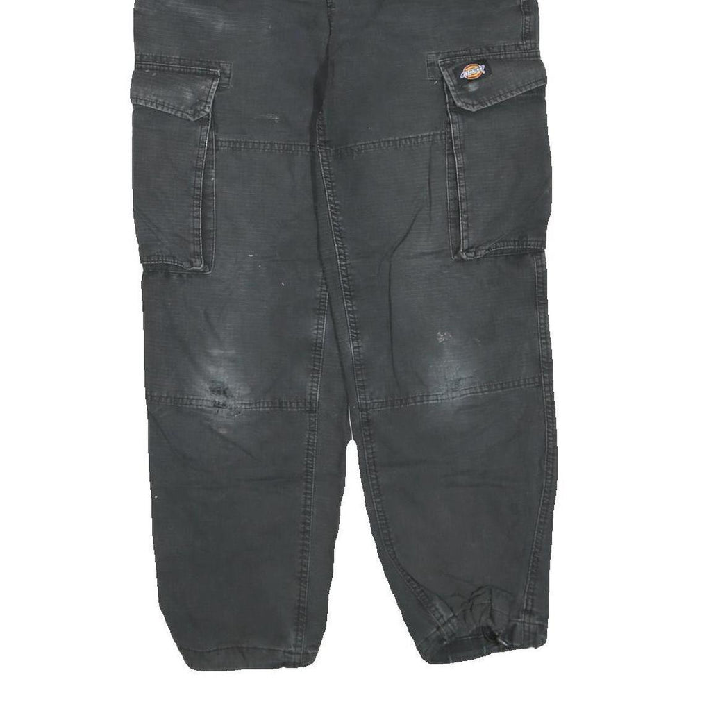 DICKIES Mens Cotton Blend Black Regular Cargo Trousers W30 L29 Workwear