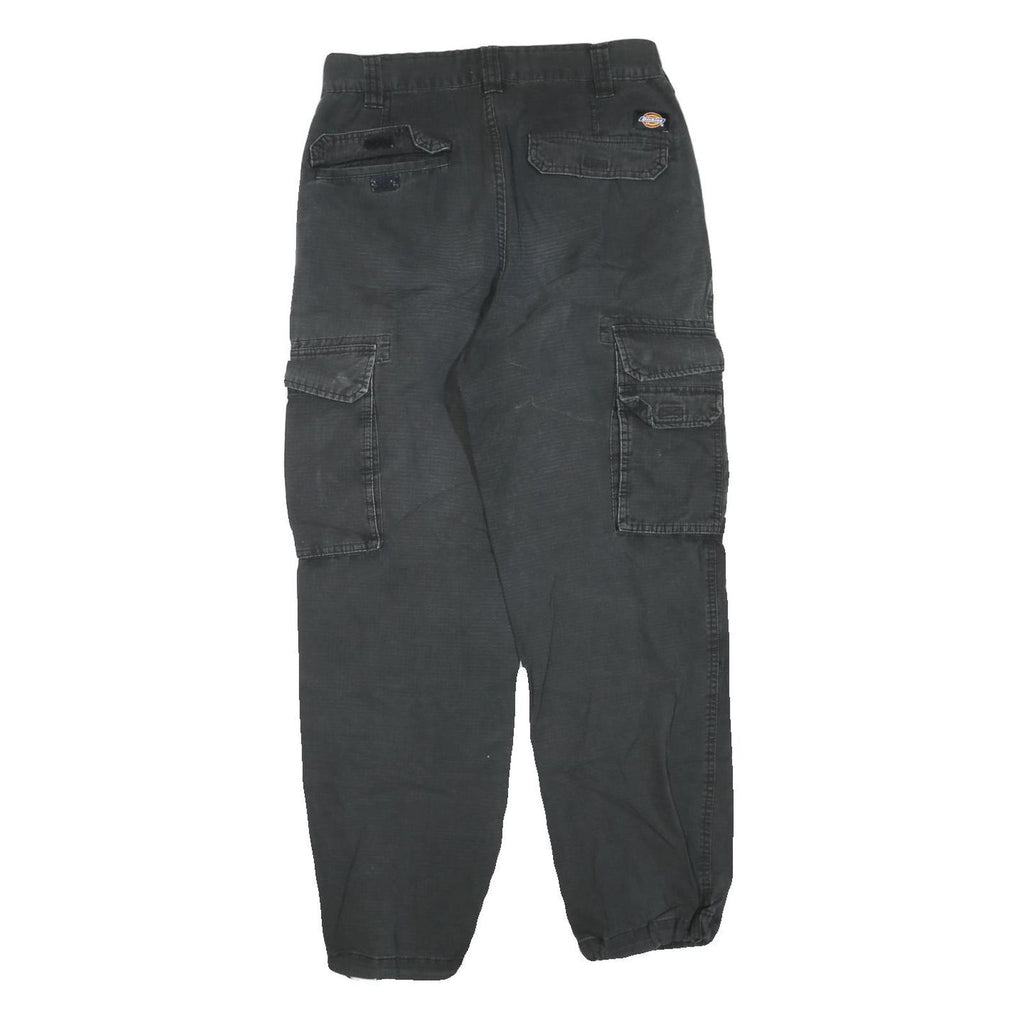 DICKIES Mens Cotton Blend Black Regular Cargo Trousers W30 L29 Workwear
