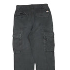 DICKIES Mens Cotton Blend Black Regular Cargo Trousers W30 L29 Workwear
