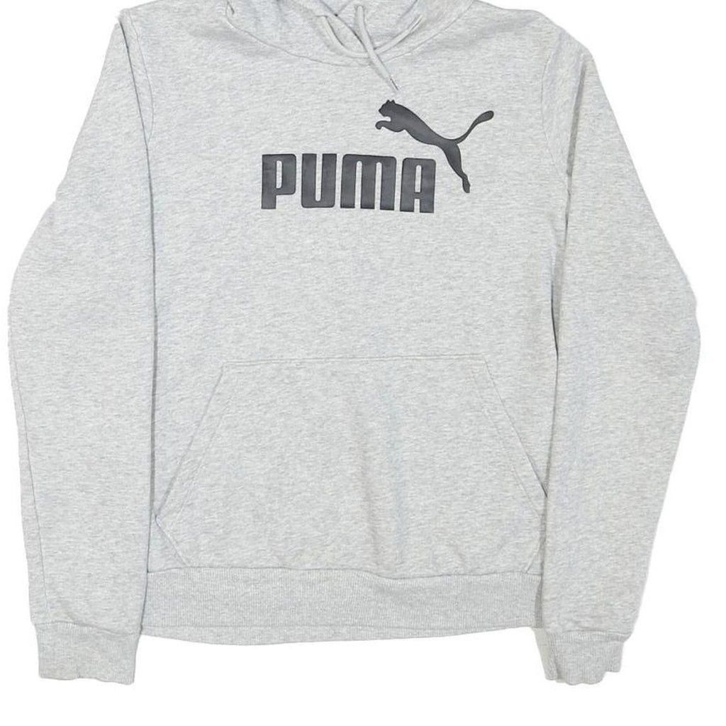 PUMA Womens Grey Hoodie M Cotton Blend Pullover Casual Sports Sweatshirt