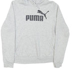 PUMA Womens Grey Hoodie M Cotton Blend Pullover Casual Sports Sweatshirt
