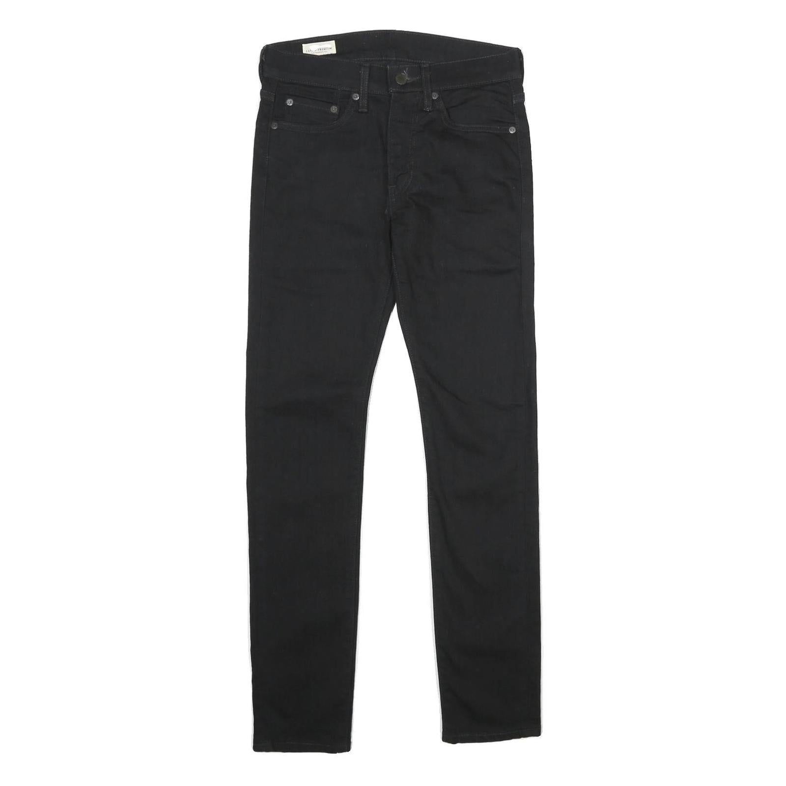 LEVI'S 519 BIG E Mens Jeans Black Regular Skinny Denim Raw W28 L30 Vintage Style