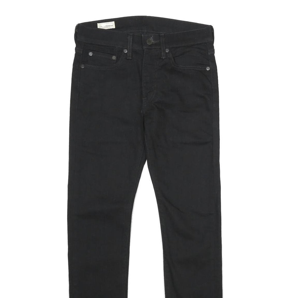 LEVI'S 519 BIG E Mens Jeans Black Regular Skinny Denim Raw W28 L30 Vintage Style