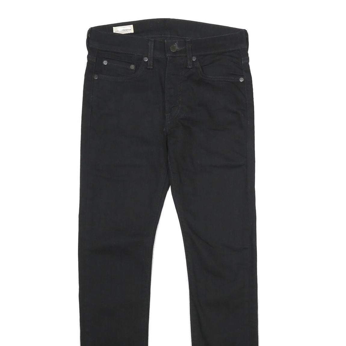 LEVI'S 519 BIG E Mens Jeans Black Regular Skinny Denim Raw W28 L30 Vintage Style