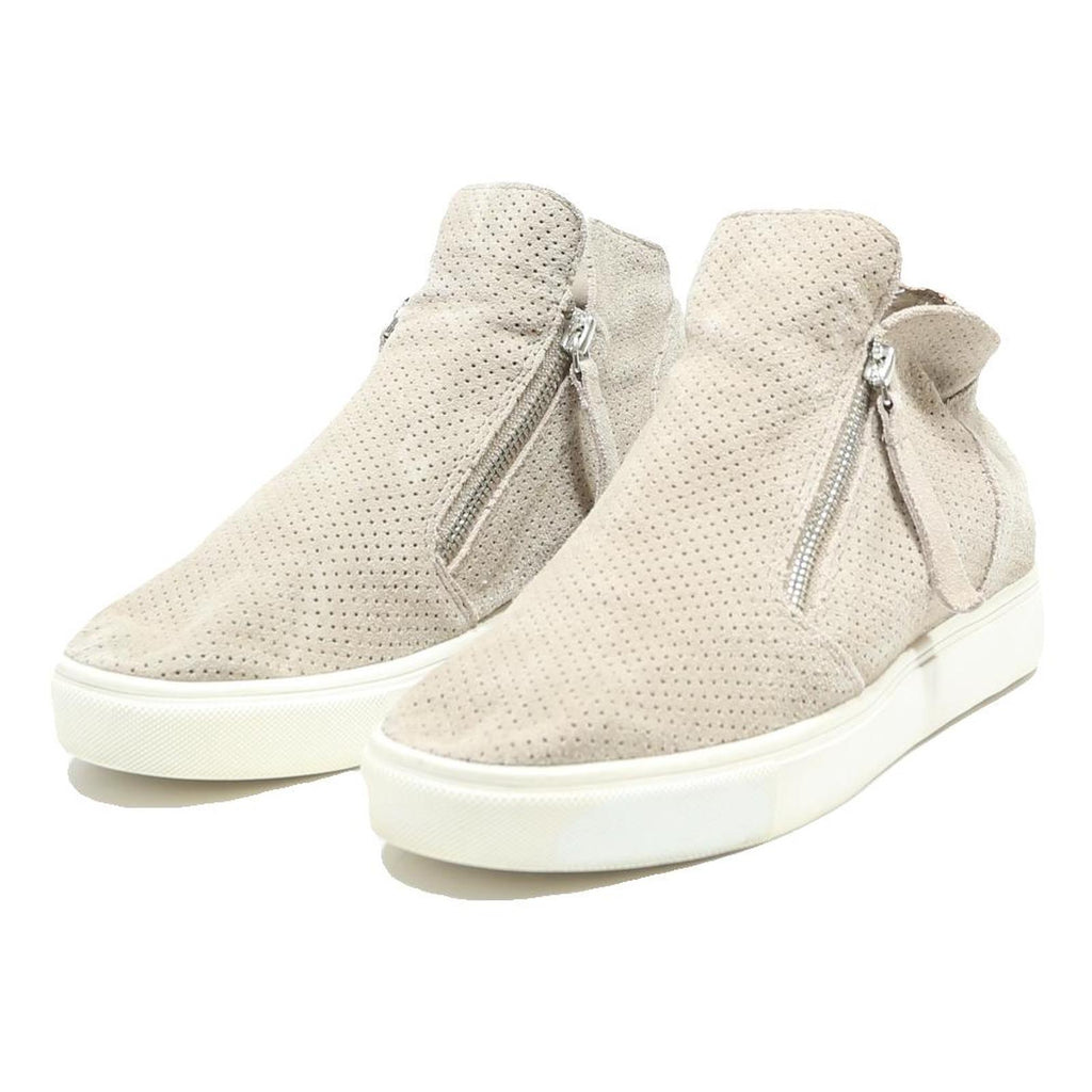 STEVE MADDEN Women Leather Beige Ankle Boots UK 8 Zip Detail Casual Comfort