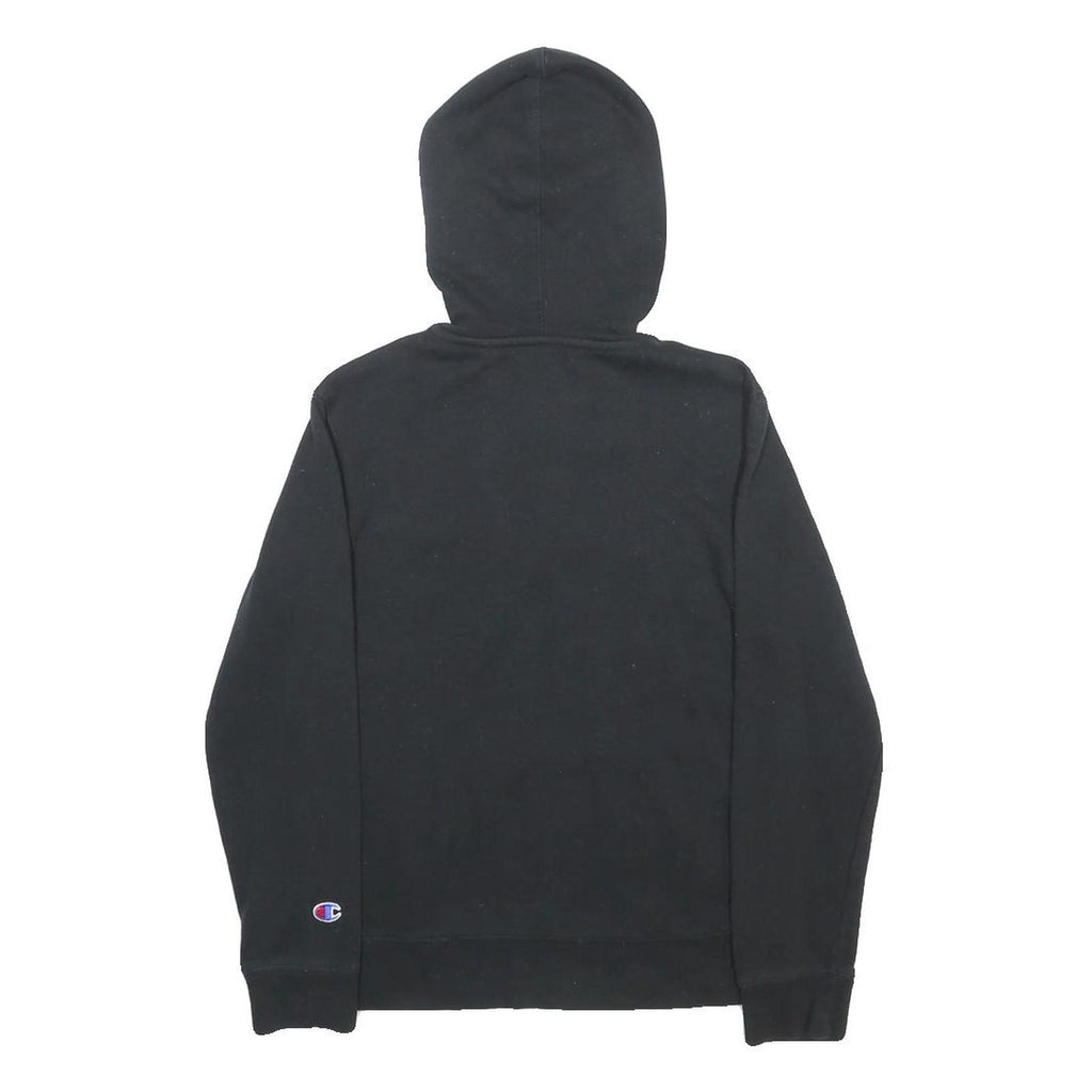 CHAMPION Boys Black Hoodie L Cotton Blend Pullover Logo Sweatshirt