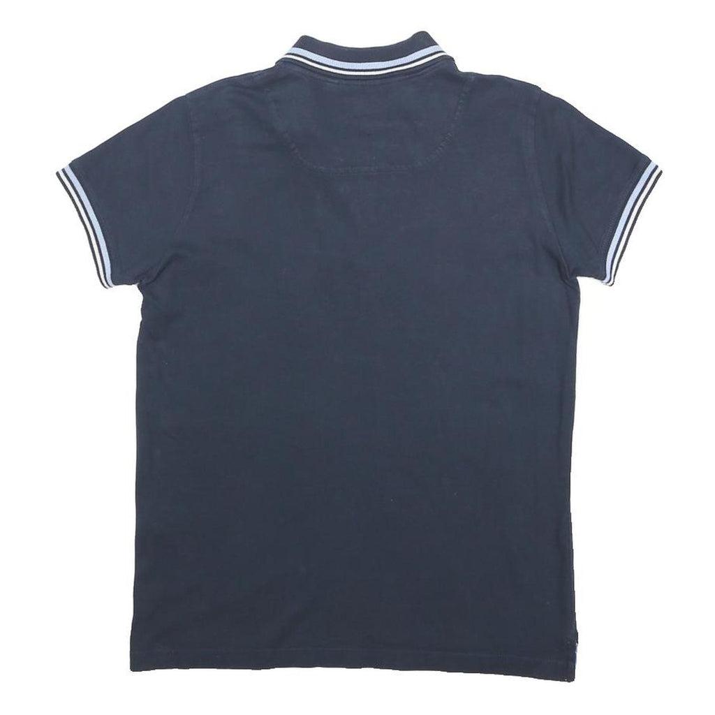 DIESEL Womens Blue Short Sleeve Plain Polo Shirt S Cotton Blend Casual