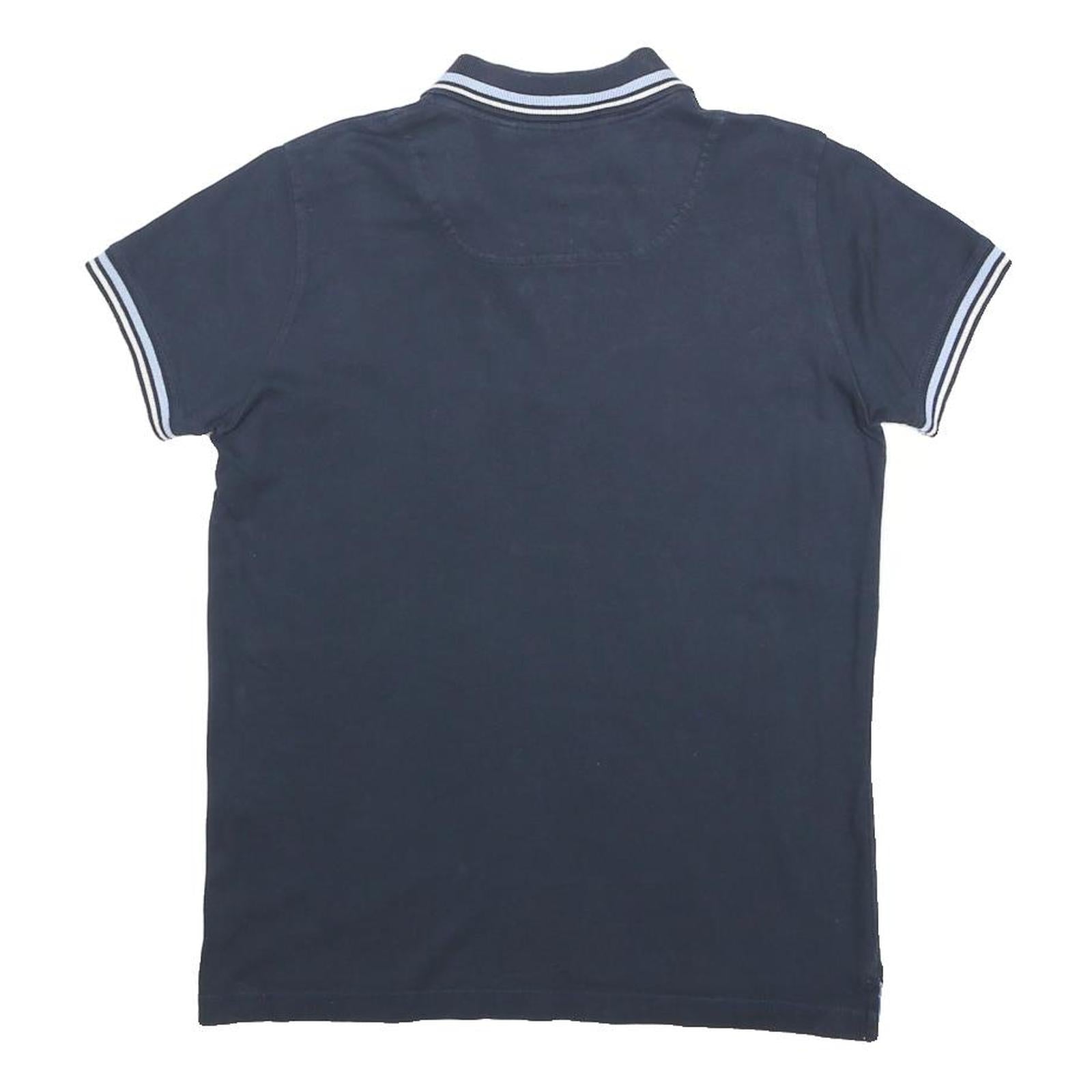DIESEL Womens Blue Short Sleeve Plain Polo Shirt S Cotton Blend Casual