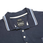 DIESEL Womens Blue Short Sleeve Plain Polo Shirt S Cotton Blend Casual