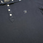 DIESEL Womens Blue Short Sleeve Plain Polo Shirt S Cotton Blend Casual