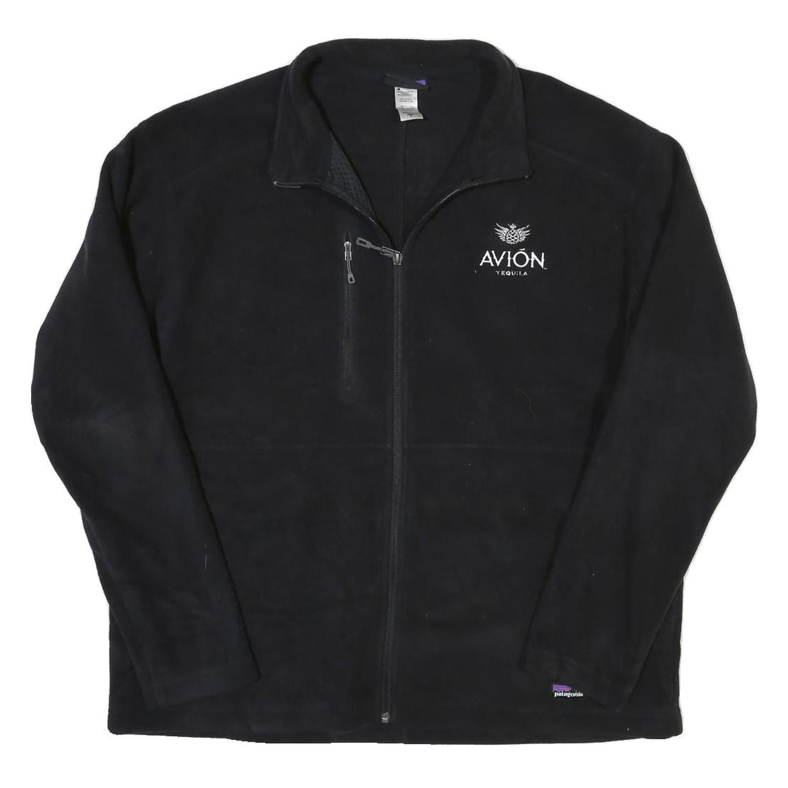 PATAGONIA Mens Black Zip Up Jacket XL Polyester Blend Plain Lightweight Warm