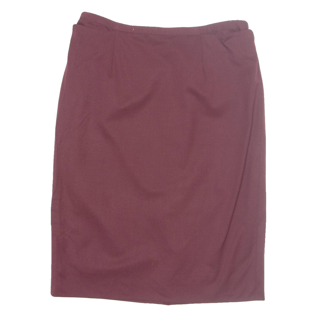 Womens Straight Skirt Maroon Midi Wool M