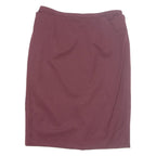 Womens Straight Skirt Maroon Midi Wool M