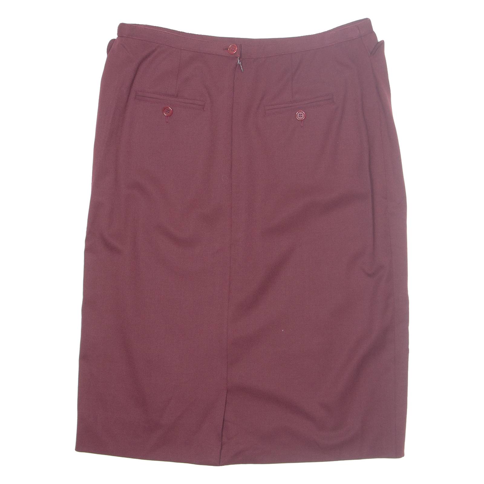 Womens Straight Skirt Maroon Midi Wool M