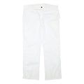 DICKIES Mens White Regular Fit Straight Cotton Blend Trousers W38 L30 Workwear