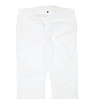 DICKIES Mens White Regular Fit Straight Cotton Blend Trousers W38 L30 Workwear