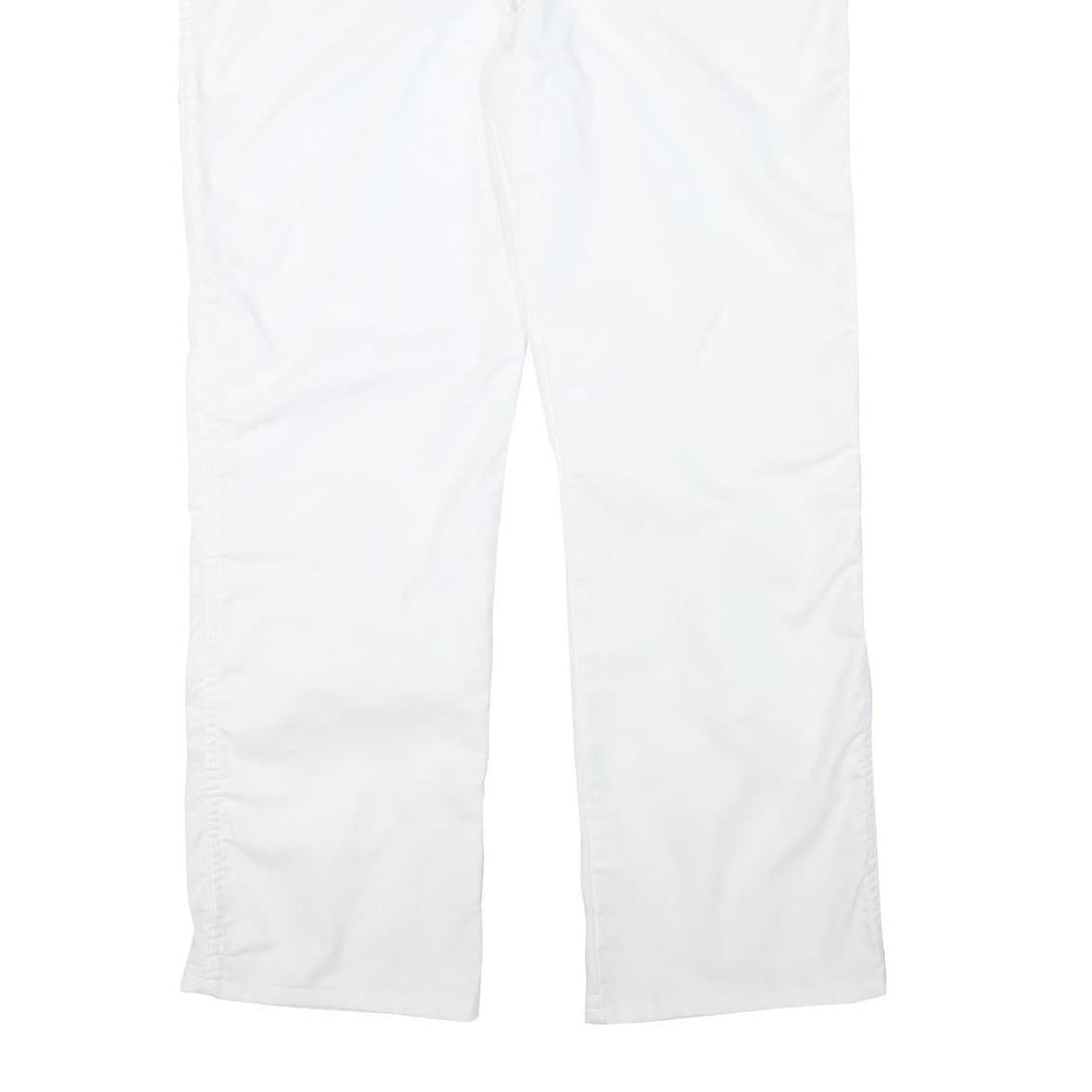 DICKIES Mens White Regular Fit Straight Cotton Blend Trousers W38 L30 Workwear