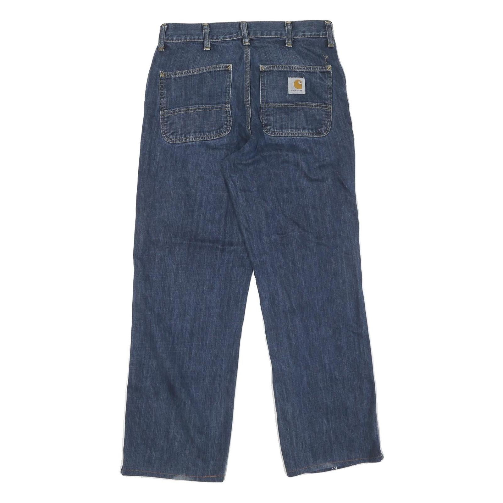 CARHARTT Mens Jeans Blue Regular Straight Denim Medium W28 L32 Workwear Zip