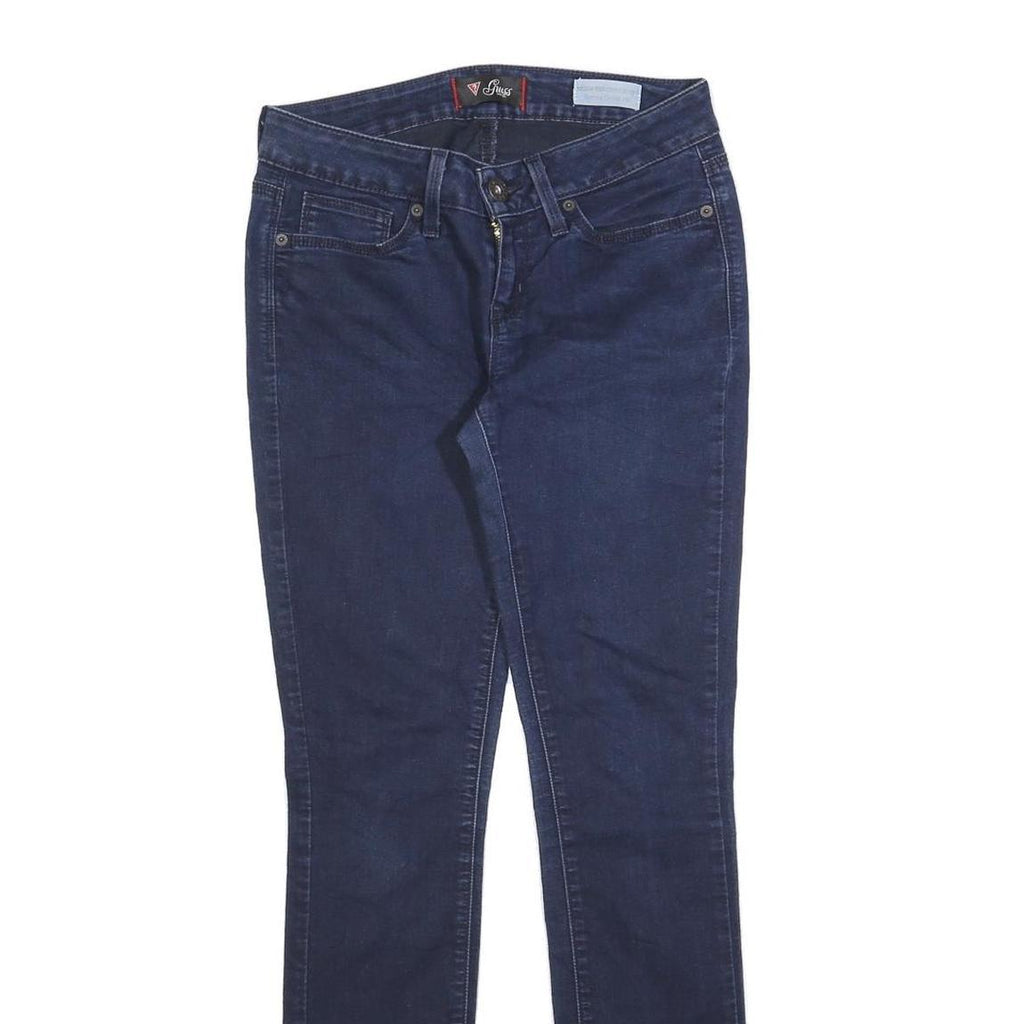 GUESS Womens Slim Blue Denim Slim Jeans W28 L30 Stretch Cotton Blend Zip