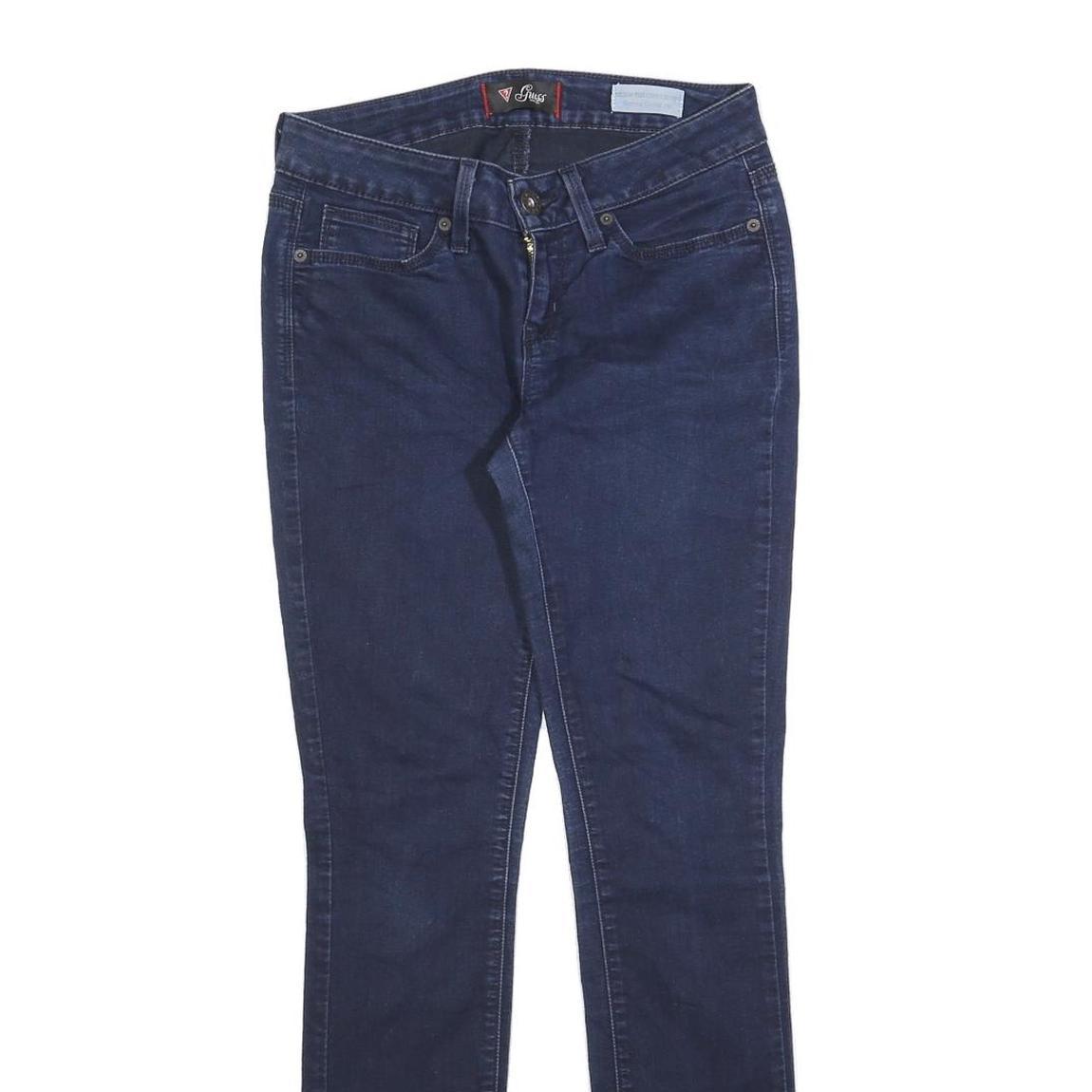 GUESS Womens Slim Blue Denim Slim Jeans W28 L30 Stretch Cotton Blend Zip
