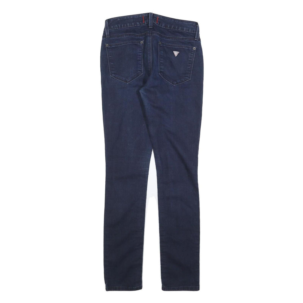 GUESS Womens Slim Blue Denim Slim Jeans W28 L30 Stretch Cotton Blend Zip