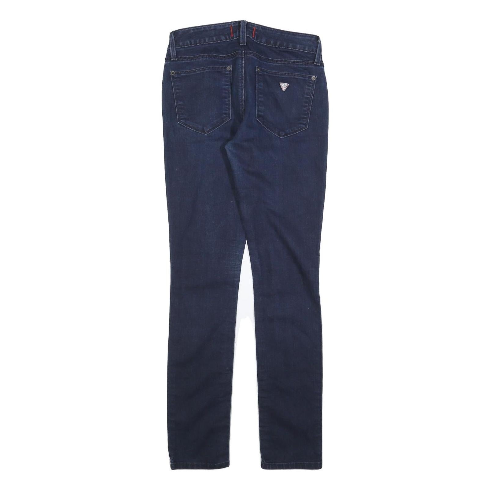 GUESS Womens Slim Blue Denim Slim Jeans W28 L30 Stretch Cotton Blend Zip