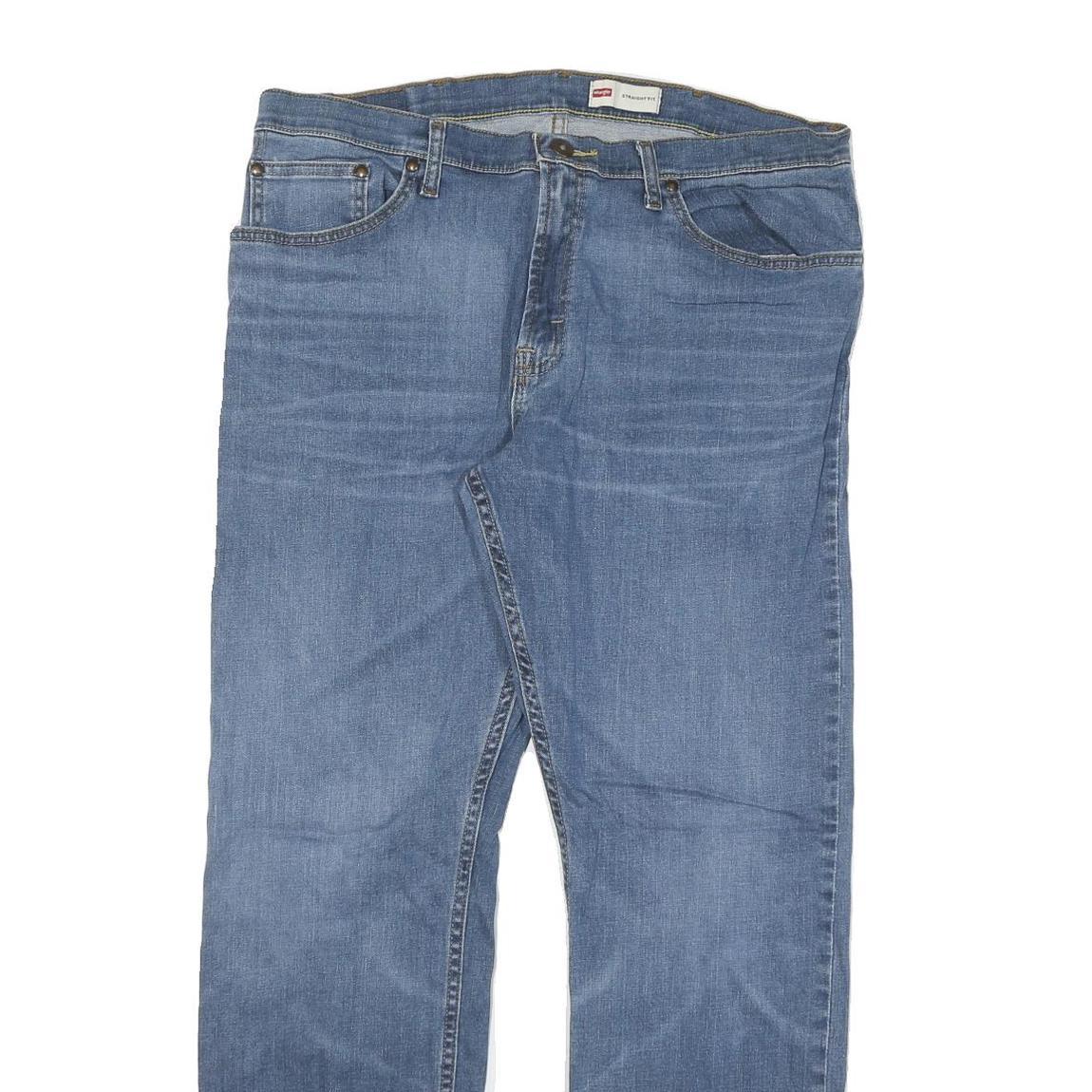 WRANGLER Mens Regular Fit Blue Denim Jeans W36 L32 Classic Cotton Blend Zip