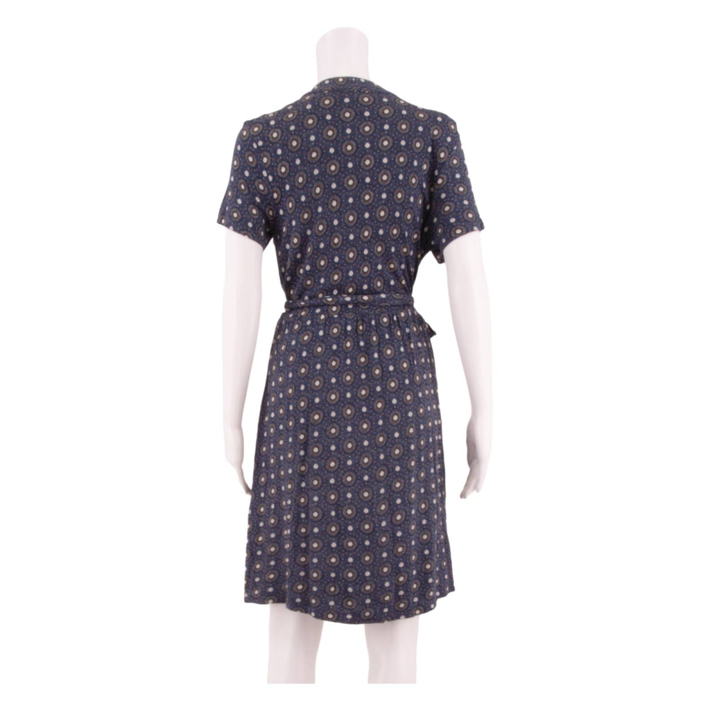 FAT FACE Womens Fit & Flare Dress Blue Viscose Floral Knee Length UK 12