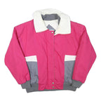 APRES SPORT Womens Pink & Grey Zip Jacket L Polyester Blend Colourblock Casual