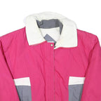 APRES SPORT Womens Pink & Grey Zip Jacket L Polyester Blend Colourblock Casual